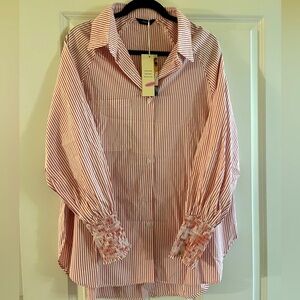 NWT pink/red button down!